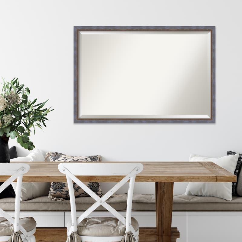 Two Tone Beveled Wood Framed Wall Mirror