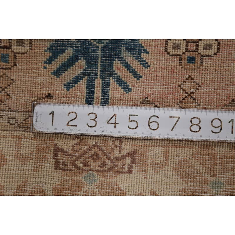 Hand Knotted Oriental 100% Wool Carpet Transitional All-Over Beige & Ivories Oushak Runner Rug - 9' 9'' X 2' 8''
