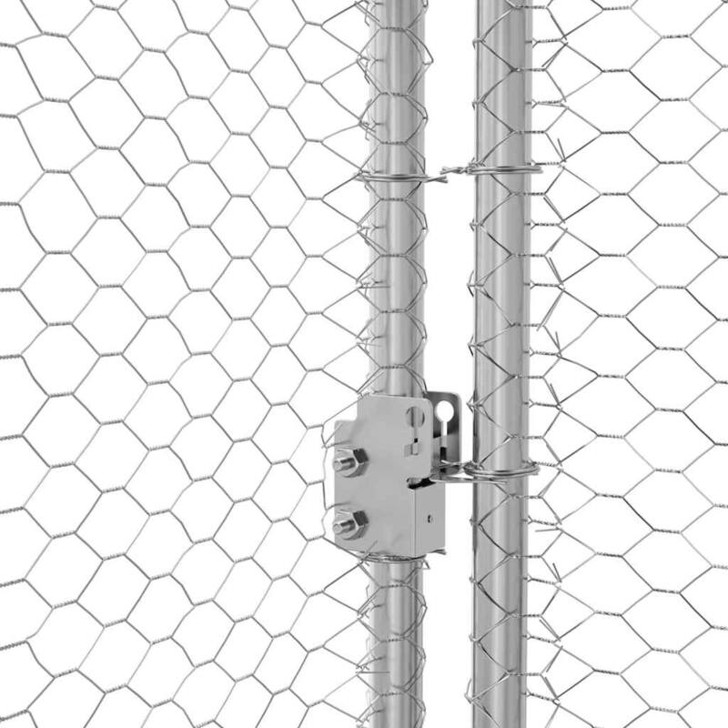 vidaXL Chicken Cage Silver 400 x 200 x 198.5 cm Galvanised Steel