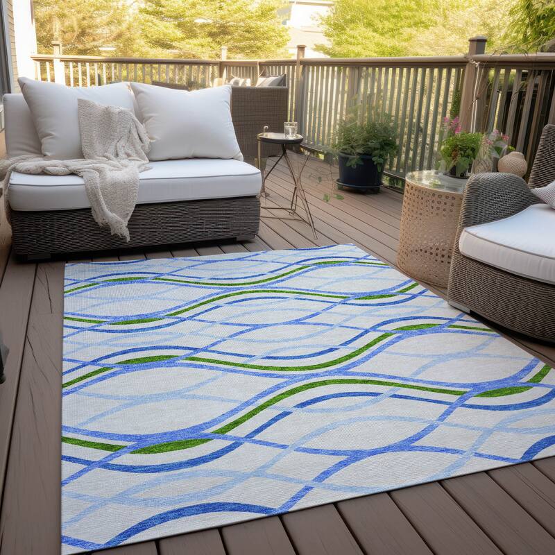 Machine Washable Indoor/ Outdoor Chantille Contemporary Deco Rug
