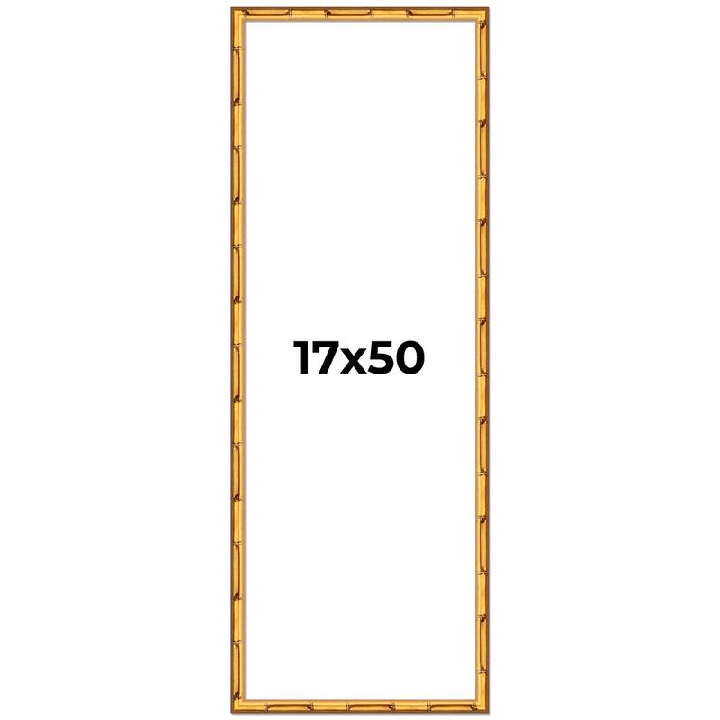 17x50 Frame Gold Bamboo Solid Wood Picture Frame | 1 Inch Moulding