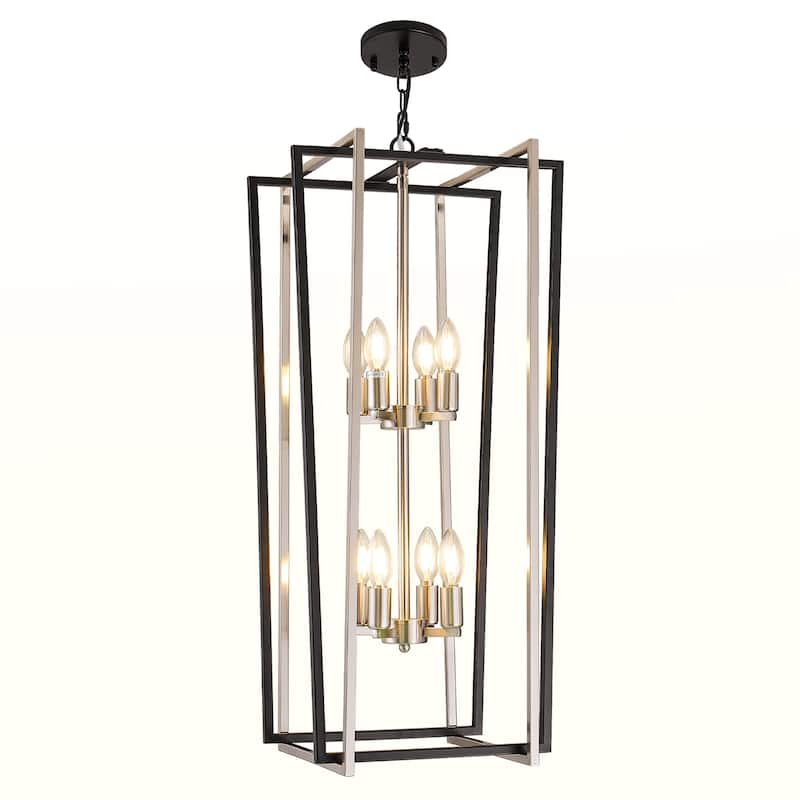 Modern Rectangle Chandelier Lantern Pendant Light Fixture
