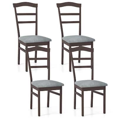 Gymax Modern Dining Chairs Set of 4 w/ Rubber Wood Frame Hollowed