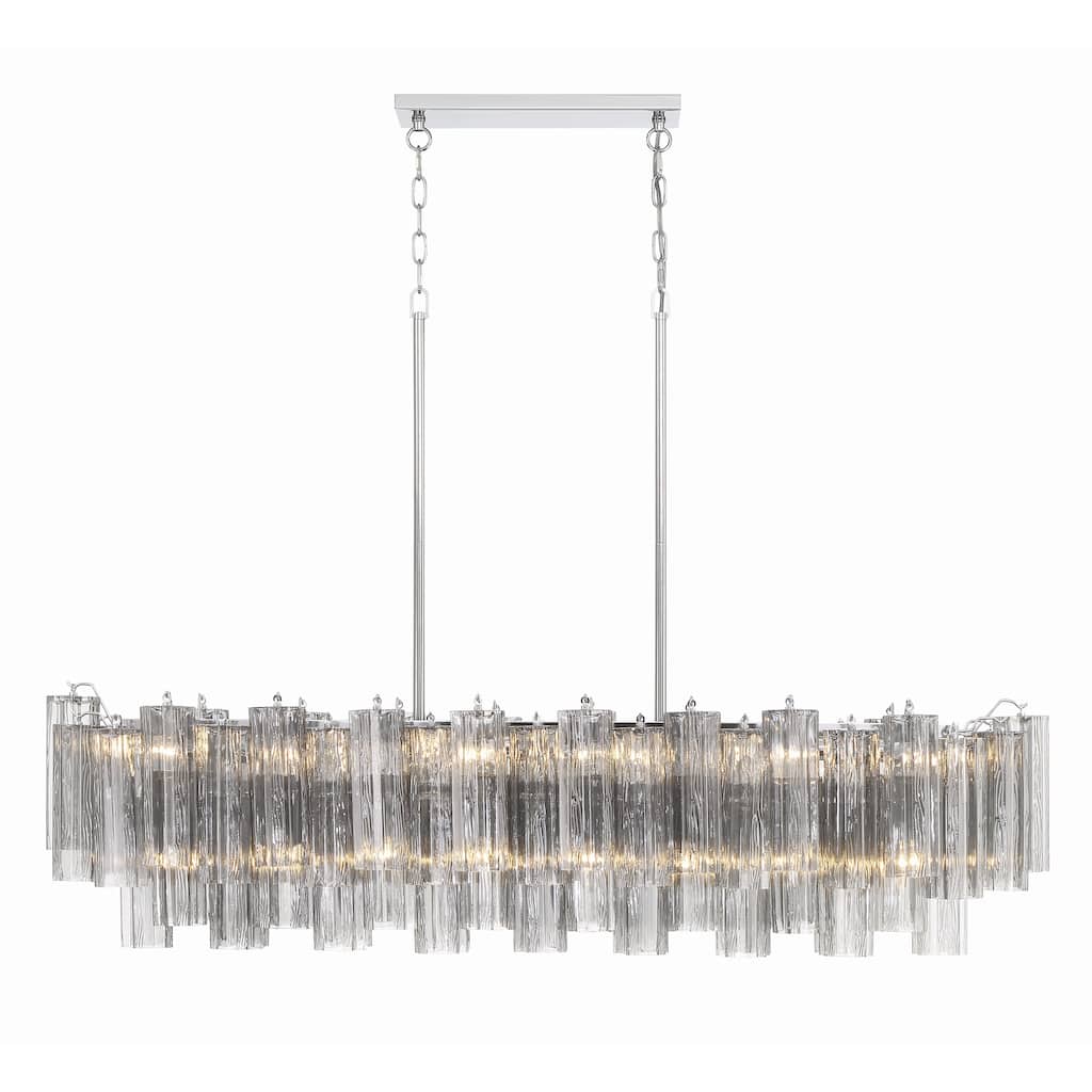 Addis 14 Light Polished Chrome Chandelier - 51.75"W x 14.25"H x 14"D