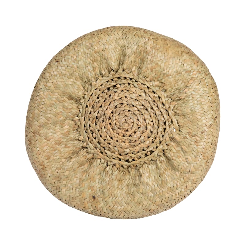 Beige Woven Seagrass Basket with Handles (Set of 2 Sizes)