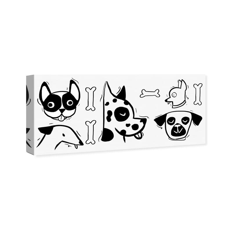 Wynwood Studio Canvas Animals Mans Best Friends Black and Modern & Contemporary Wall Art Canvas Print