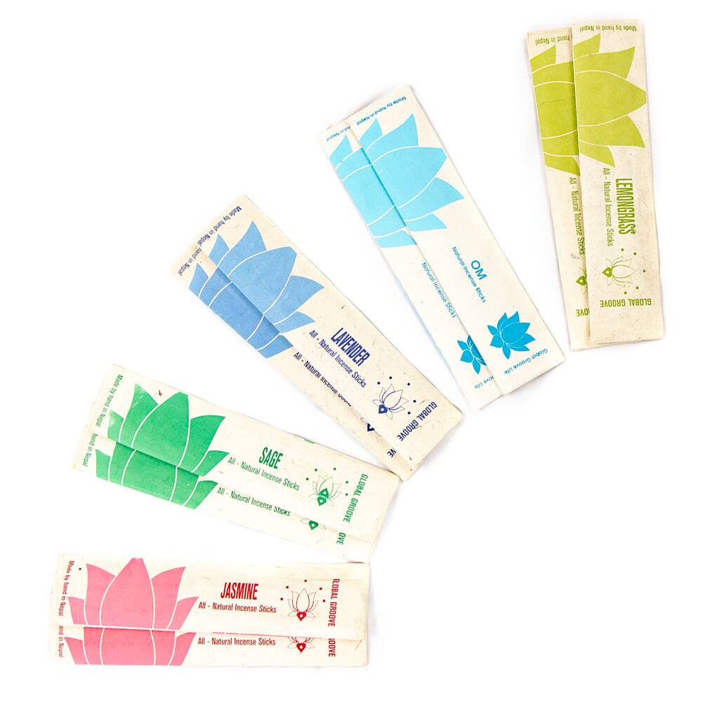 Handcrafted Incense Sampler Set with Variety of Five Scents (10 packs) - N/A