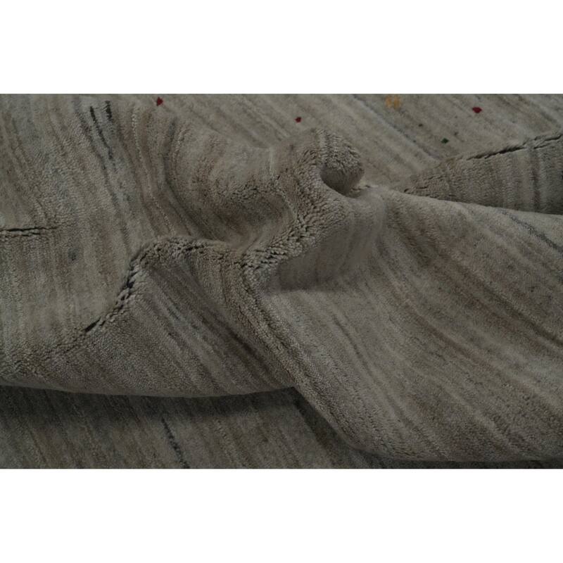 Hand Knotted Oriental 100% Wool Carpet Tribal Animal Pictorial Beige & Ivories Gabbeh Area Rug - 9' 10'' X 8' 1''