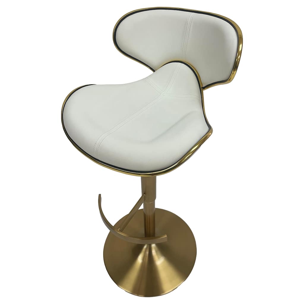 MIX Ecco Gold Brass Stainless Steel Adjustable Height Swivel Bar Stool