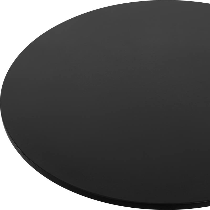 Carved Marble Drink Table - 24" - White and Black