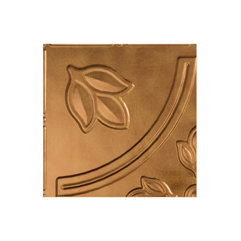 FASÄDE Traditional Style 5 Decorative Vinyl 2ft x 2ft Lay in Ceiling Panel in Antique Bronze (5 Pack) - 12in x 12in Sample - Antique Bronze