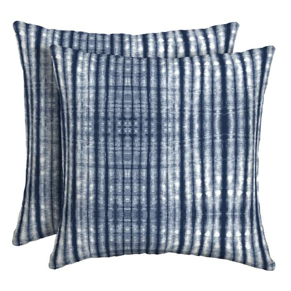 slide 2 of 24, Arden Selections 16 x 16 in Outdoor Square Throw Pillow 2 Count - Blue Shibori Stripe