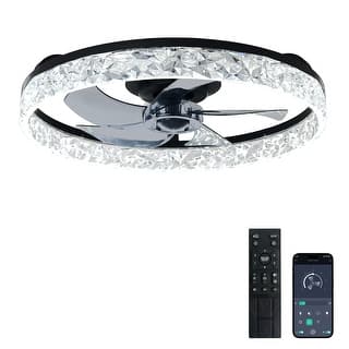 Low Profile Ceiling Fan with Light: 20-16 Inch, App Remote Control, Dimmable 3 CCT LED, 6 Wind Speeds, Ultra Quiet