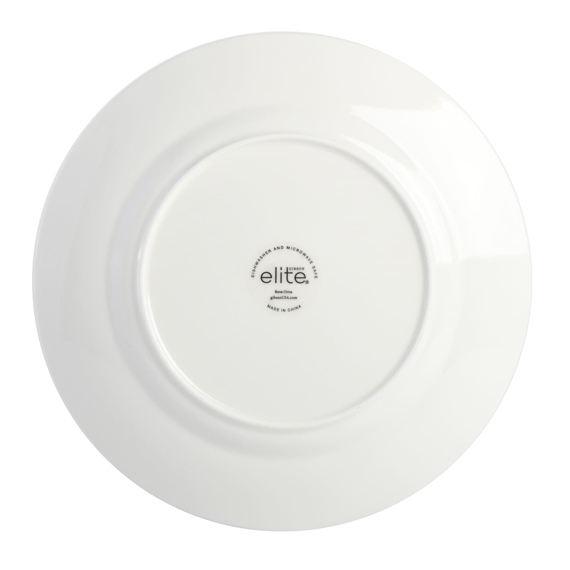 Gibson Elite Embossed Bone China Double Bowl Dinnerware Set, 16