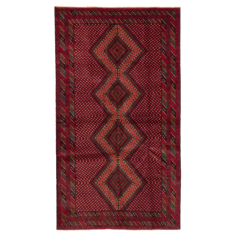 ECARPETGALLERY Hand-knotted Teimani Red Wool Rug - 3'6 x 6'4