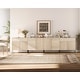 preview thumbnail 1 of 21, 126" Modern Reeded 8-Door Sideboard With Drawers, 4-In-1 Wooden Credenza Beige