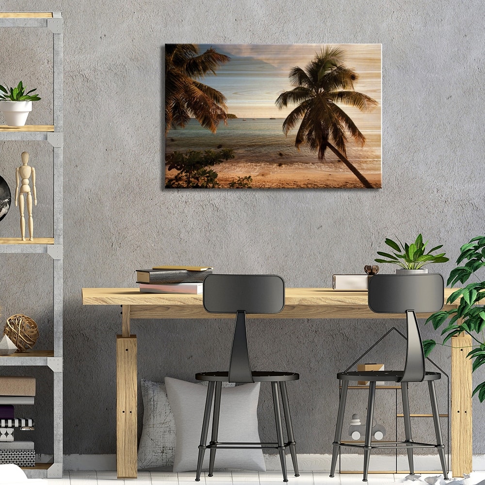 Palm Trees On Beach At Sunset, Culebra Island, Puerto Rico Print On ...