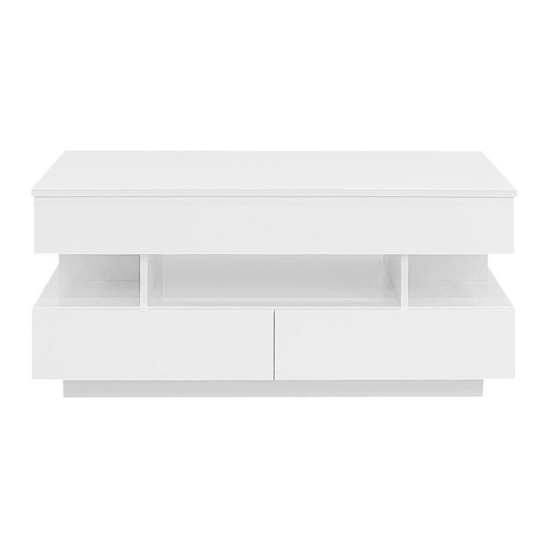 Lift-Top Coffee Table with 2 Drawers, Modern Coffee Table with Adequate Hidden Compartment