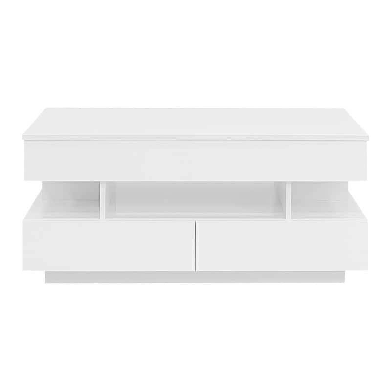 Modern Lift-Top Coffee Table with Dual Storage - Convertible Design & High-Gloss Finish‌