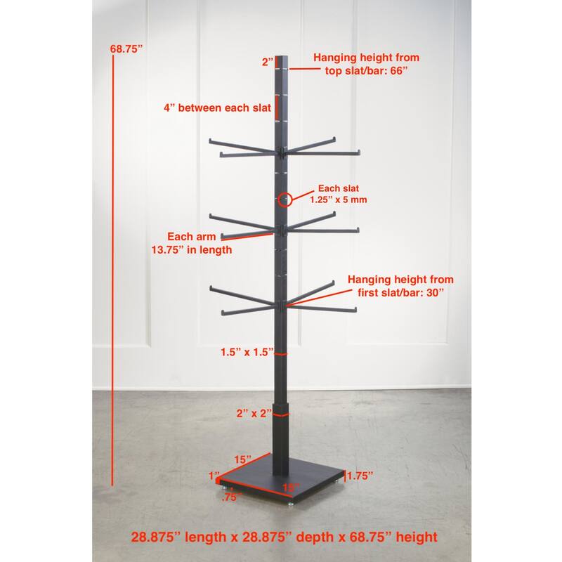 4 Sided Garment Rack with 12 Arms