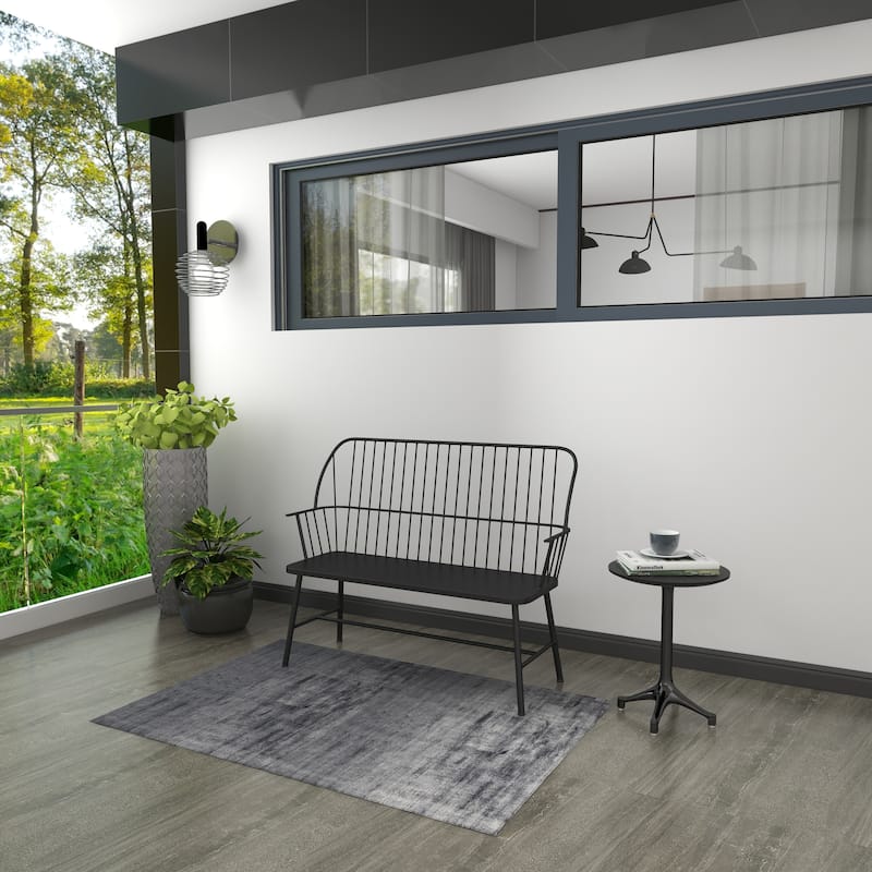 Iron Traditional Outdoor Bench 38 x 48 x 19