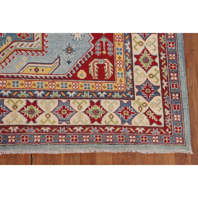 Blue Kazak Oriental Area Rug Hand-Knotted Living Room Wool Carpet - 6'9" x 10'2"