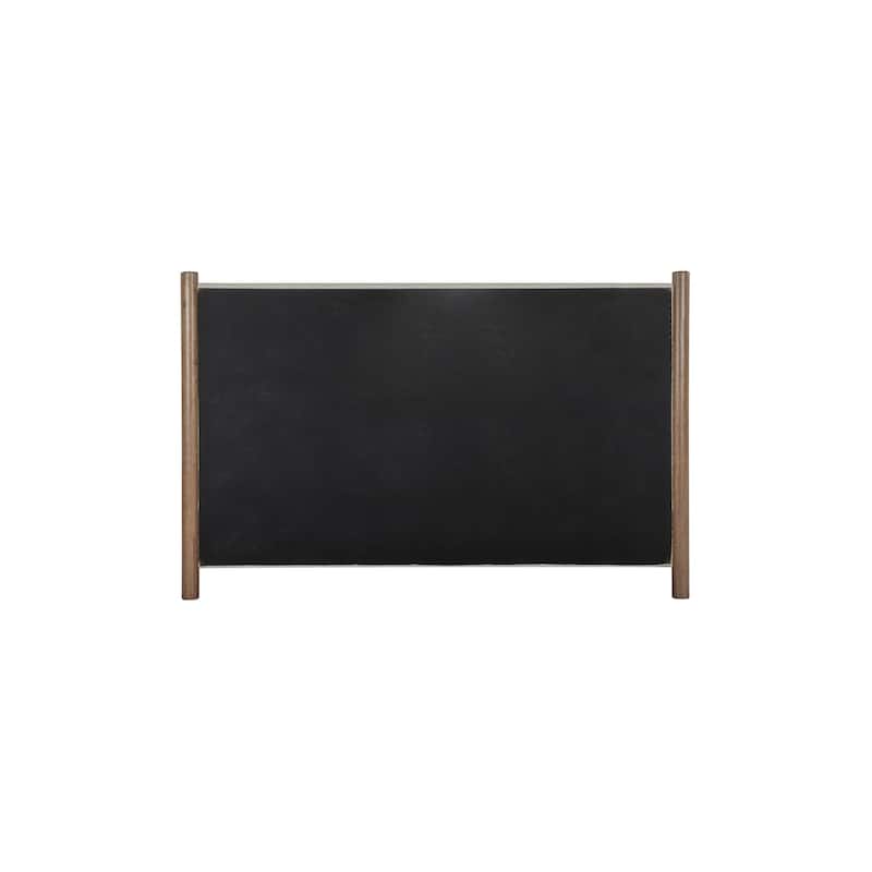 NADAAL STUDIOS Mirelda Beige Upholstered King Four-Poster Bed with Rustic Rubberwood Legs