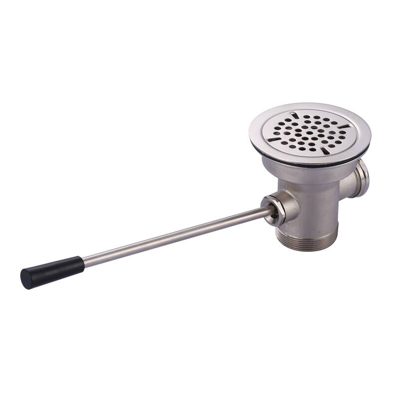 WOWOW 3-1/2 in. Sink Opening Waste Drain Valve - With Overflow - Lever Handle