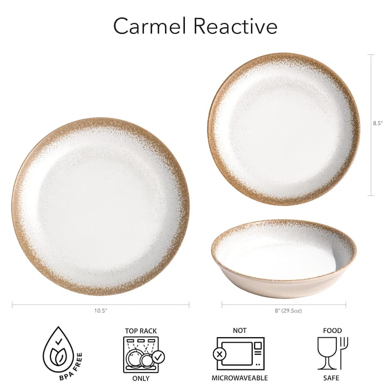 Abode Homewares Carmel Merge Reactive Dinner Plate - White - 10.5" - Set of 6
