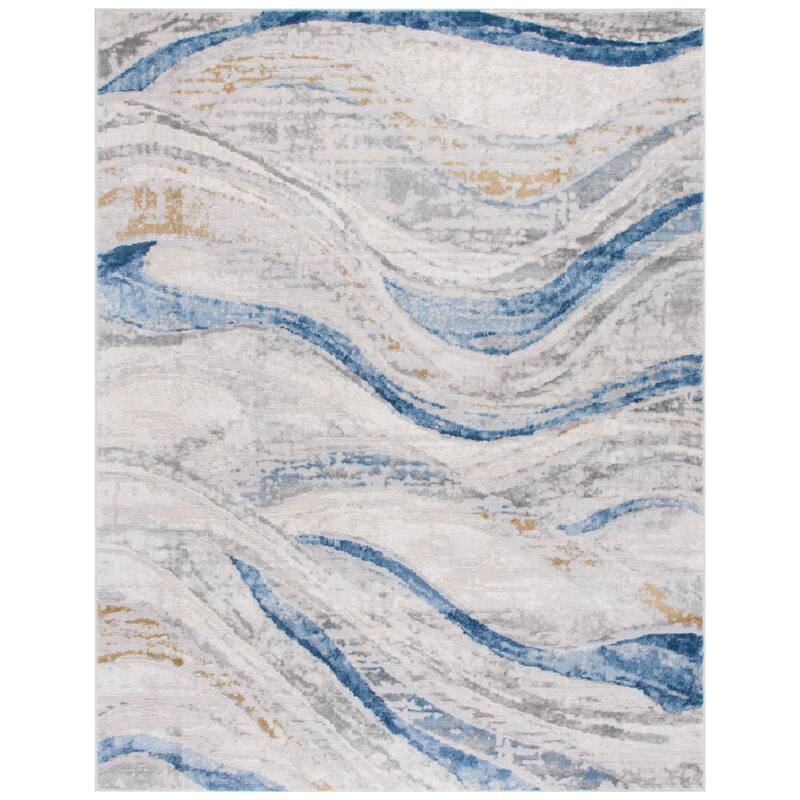 SAFAVIEH Palma Hellen Modern Abstract Rug - 10' x 14' - Beige/Light Blue