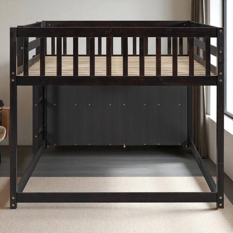 Twin over Twin or Full over Full Bunk Bed with Storage Drawers, Shelves, and Reversible Ladder