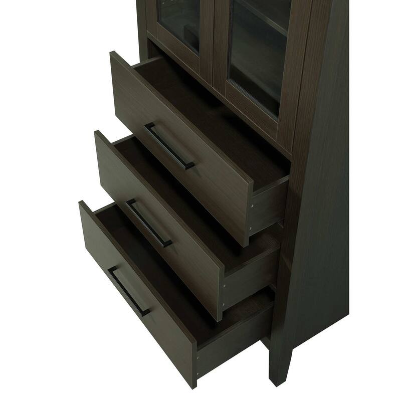 Laura 16-28 Inch Bath Storage Glass Cabinet