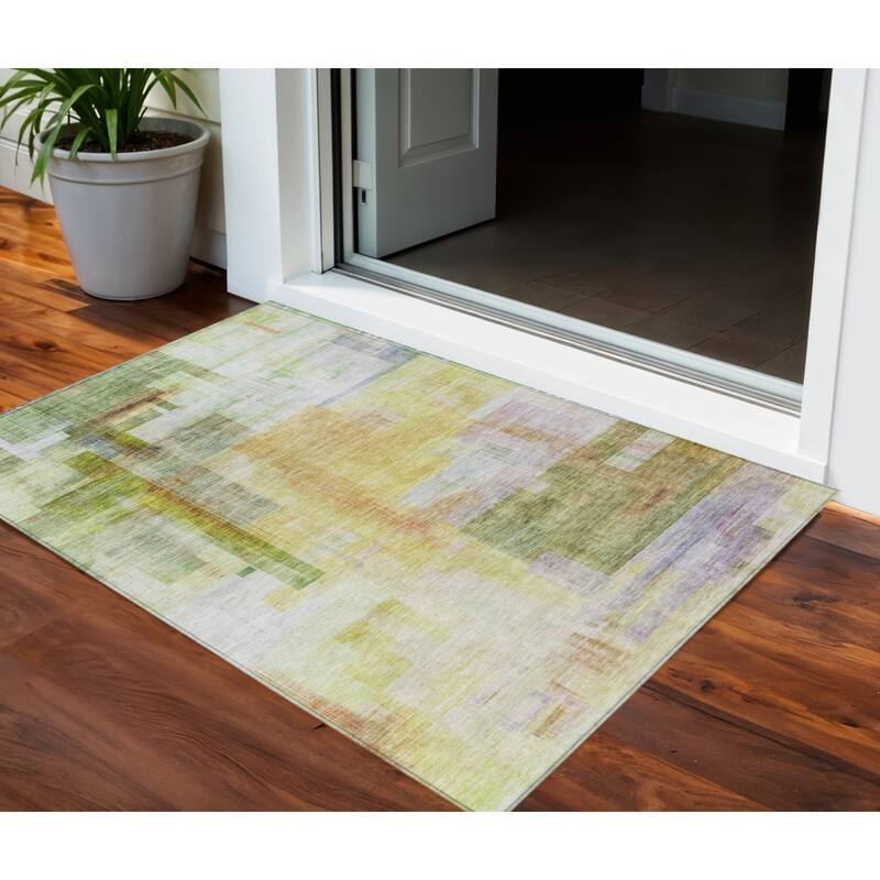 HomeRoots Abstract Transitional Rectangle Outdoor Rug - 3' x 5'