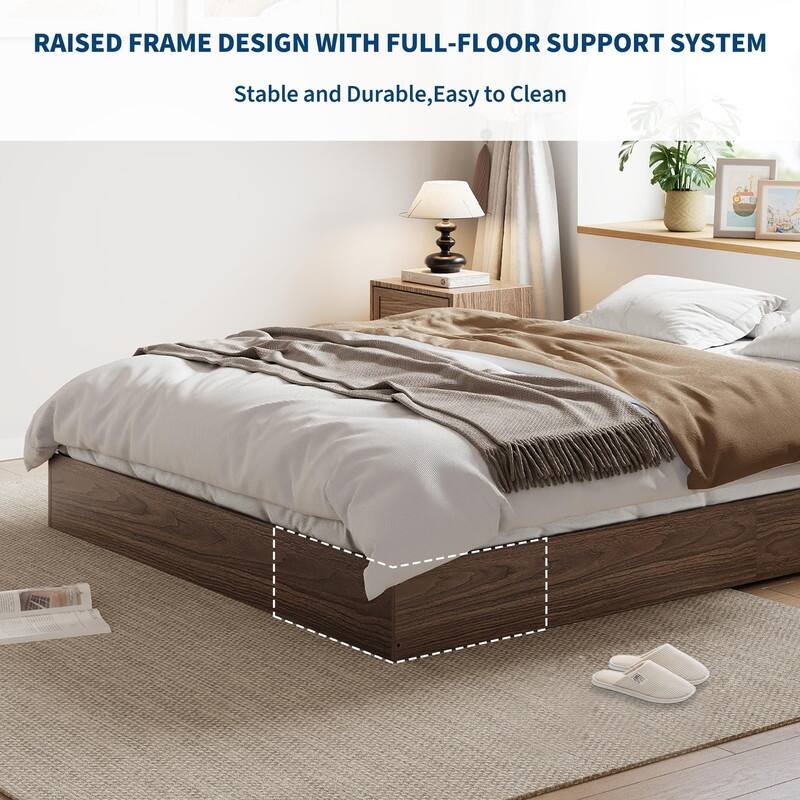 Modern Solid Wood Platform Bed Frame
