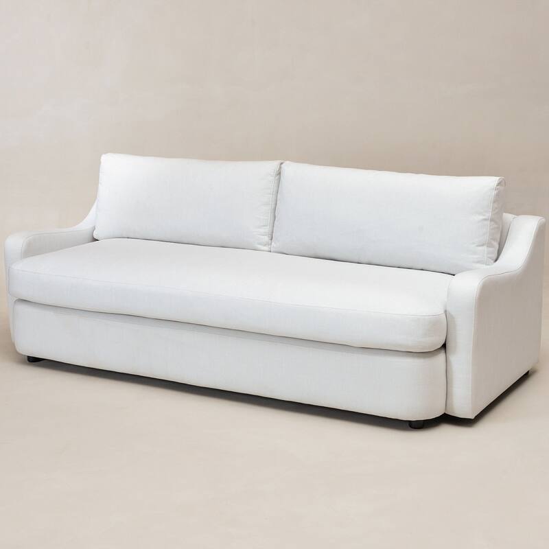 KINWELL 3-Seater Linen Upholstered Deep Seat Sofa with Flippable Cushions, 90"W