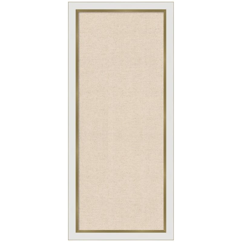 Kate and Laurel Pinboard Neutral Linen - 19x43 - Eva White Gold Narrow