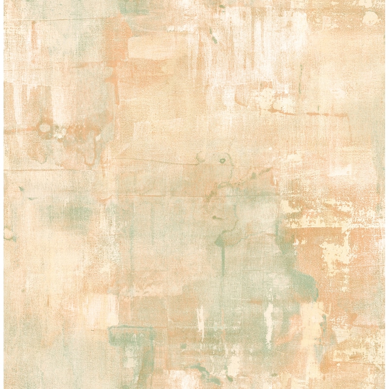 Seabrook Designs Arin Faux Texture Unpasted Wallpaper - 20.5 in. W x 33 ft. L - Fern & Peach