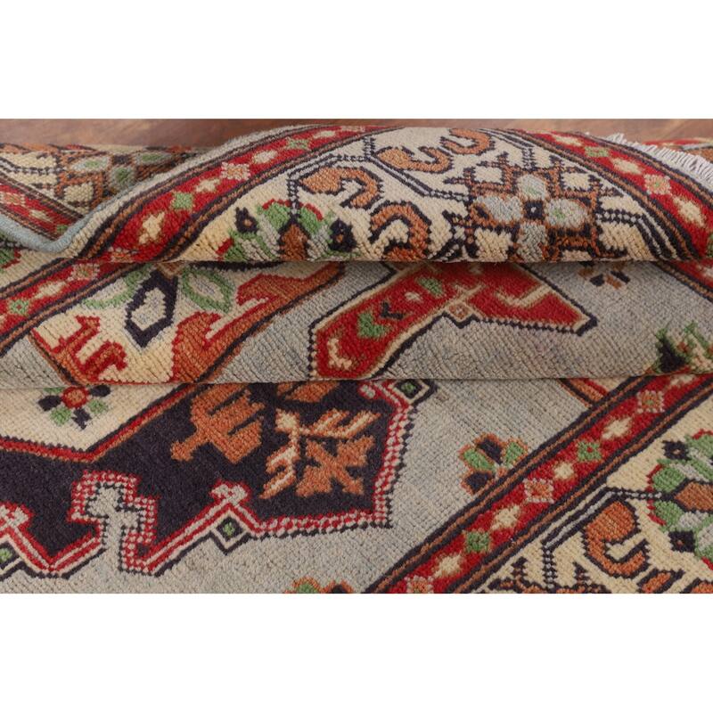 Kazak Oriental Foyer Rug Handmade Wool Carpet - 3'5" x 4'10"