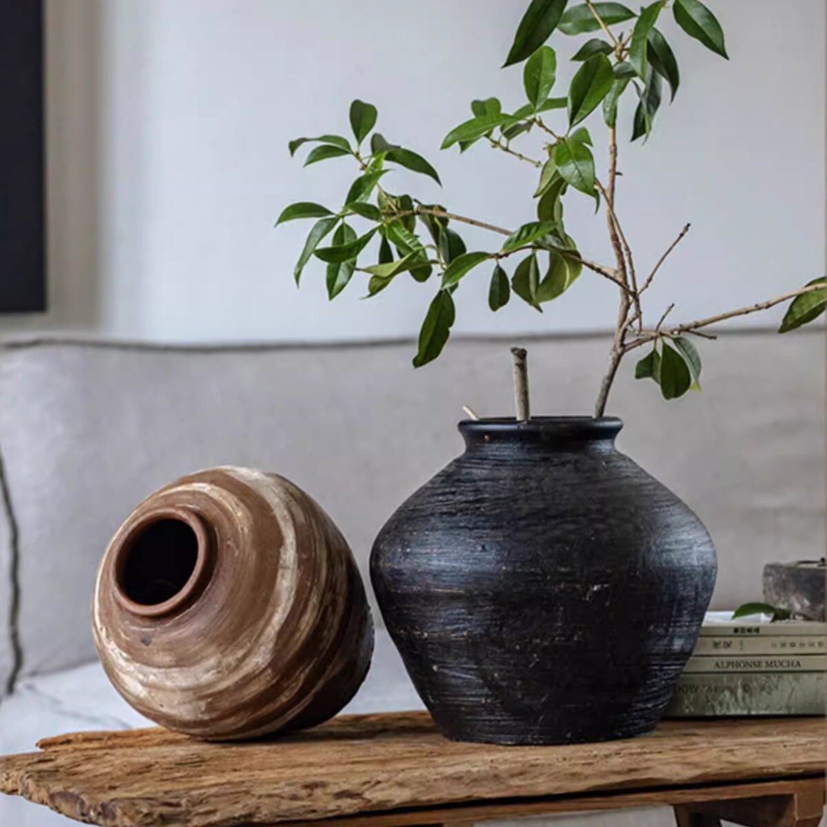 Vintage Wabi-Sabi Style Ceramic Jar - Bed Bath & Beyond - 43046957