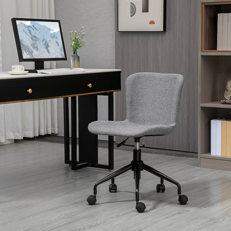 Vinsetto Home Office Chair, Swivel Task Chair with Adjustable Height, Armless - Dark Grey