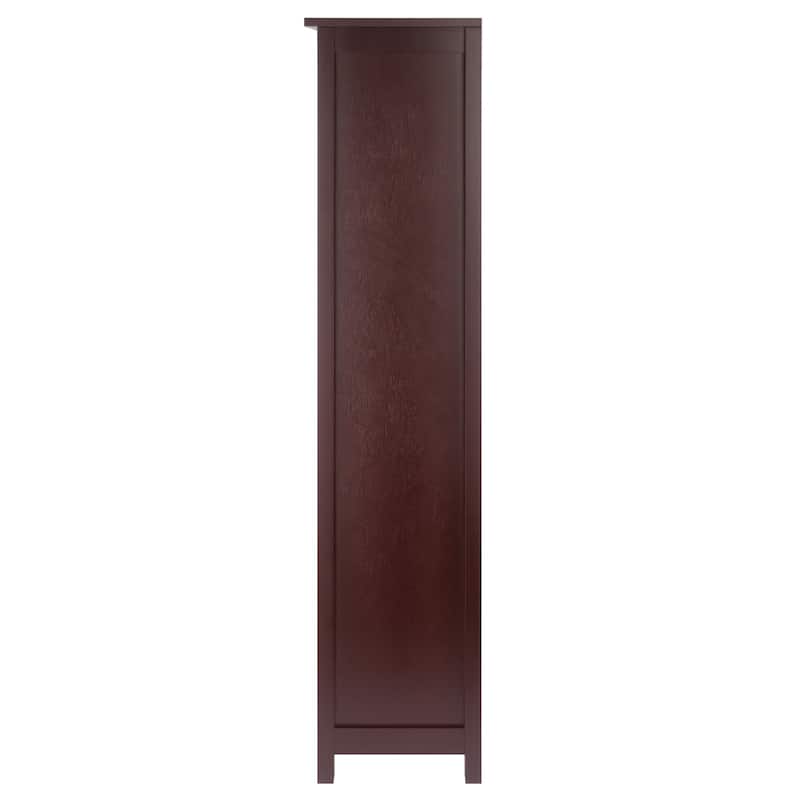 Milan Narrow 4-Section Storage Shelf, Walnut - 16.38 x 12.99 x 55.98 inches
