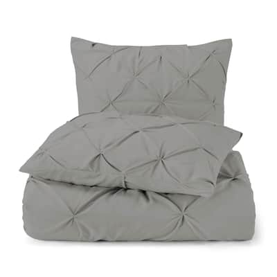 Organic Cotton 300 TC GOTS Certified 8 Internal Ties Fair Trade Pintuck Duvet Set