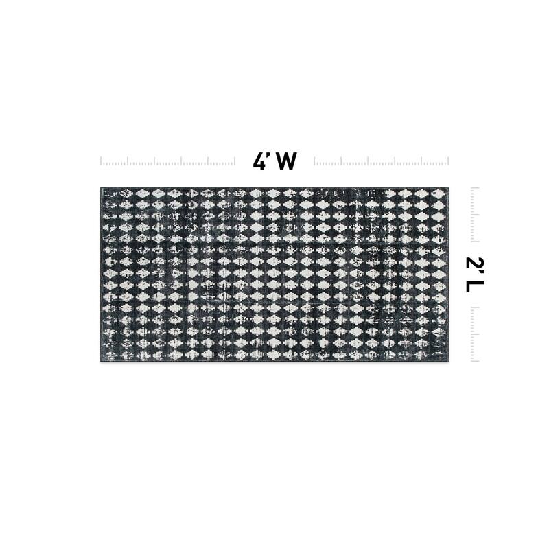 World Rug Gallery Geometric Distressed Abstract Washable Non Slip Area Rug