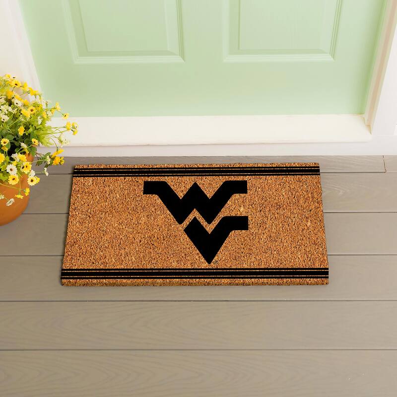 West Virginia University Monochrome Indoor/Outdoor Coir Door Mat - 28" x 16"