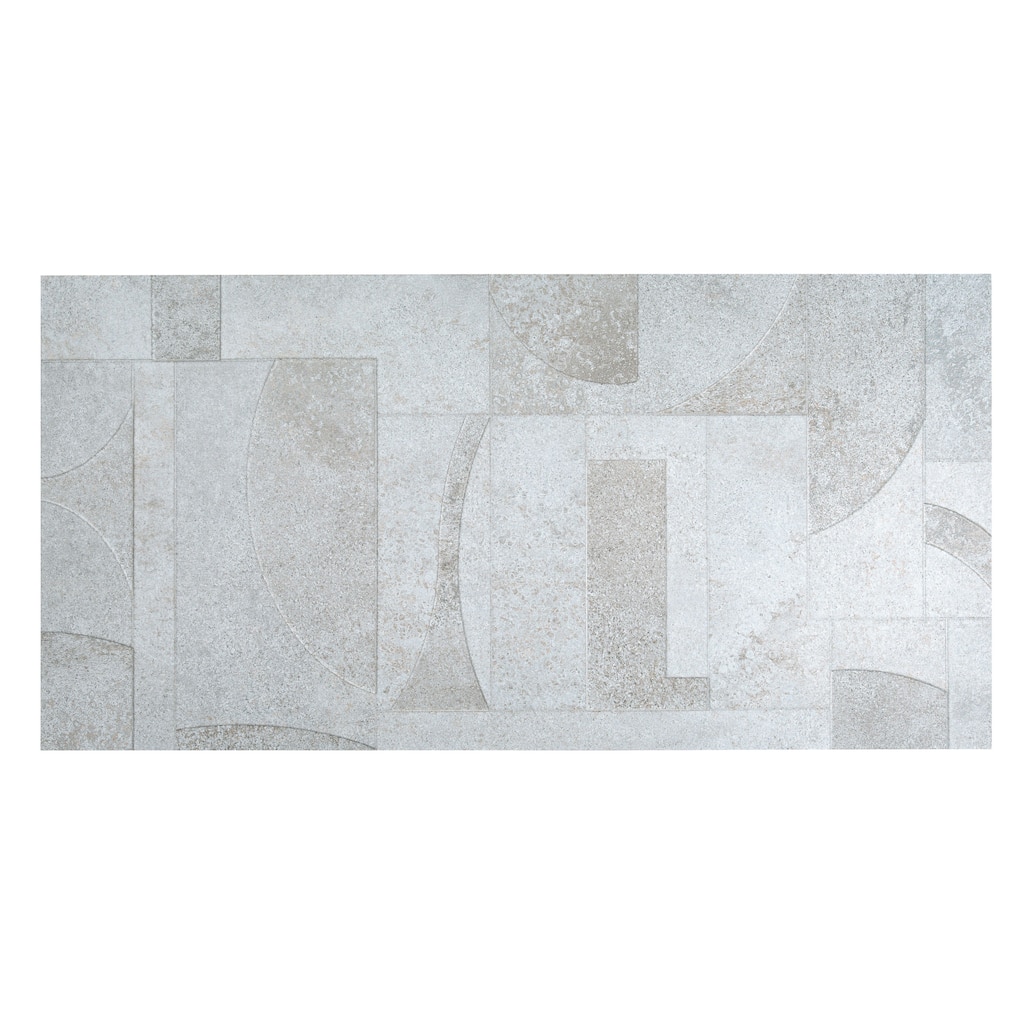 Imprint 24x48 in. Stone White Matte Color Body Porcelain Mid-Century Geometry Large Wall Tile (15.5 sq ft/case, 2-Pack)