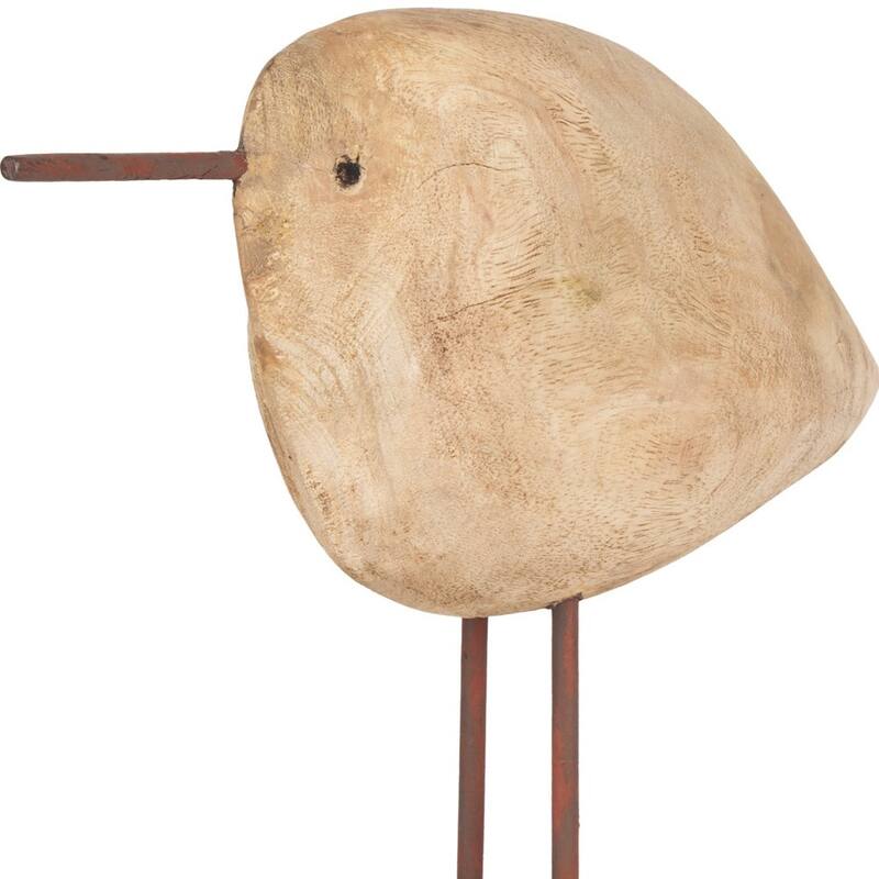 HomeRoots 11" Brown Solid Wood And Iron Bird Abstract Tabletop Sculpture - 11.00 in. x 10.50 in. x 3.54 in.