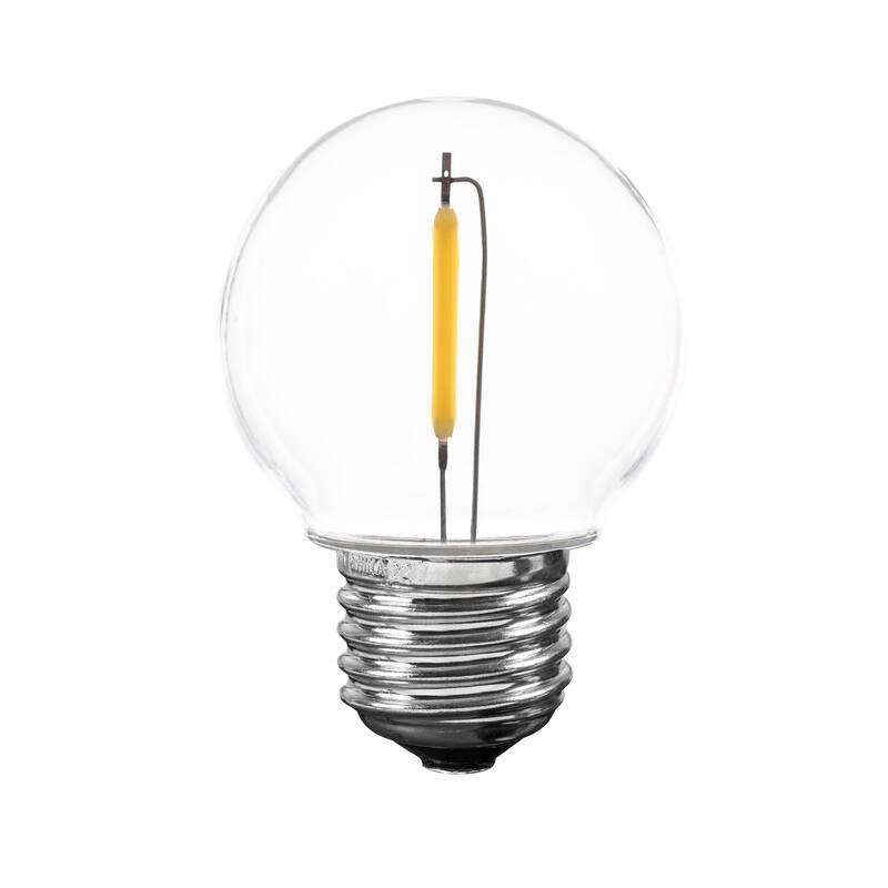 25 Pack LED G50 Plastic Filament Outdoor Globe Replacement Bulbs E26 Base Warm White