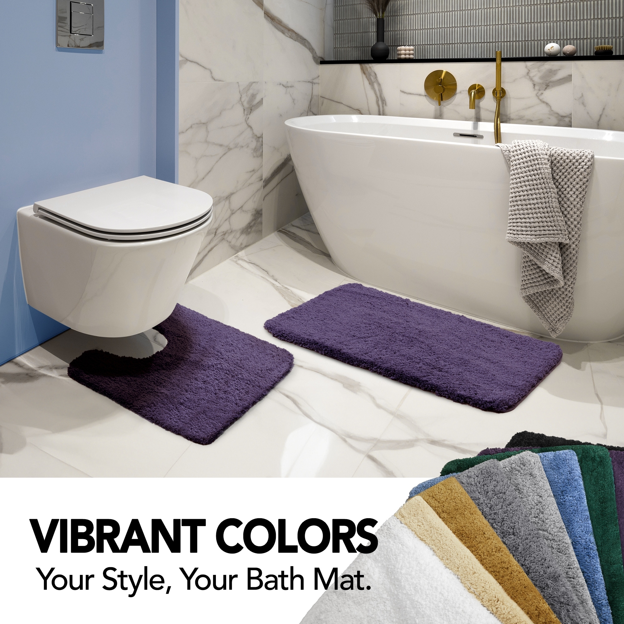 Bath Mats - Highly Absorbent Bathroom Mats in Vibrant Colours