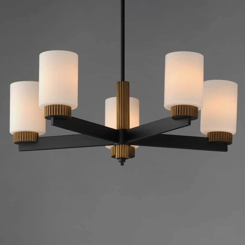 Maxim 32655SW Ruffles 5 Light 30" Wide Pillar Candle Style Chandelier