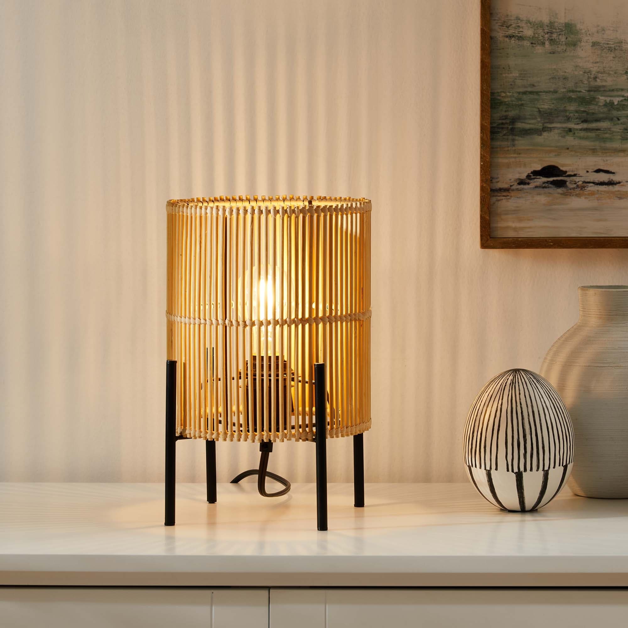Bamboo bedside lamps top